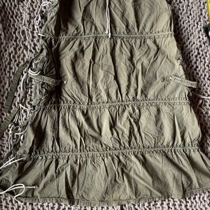 Vintage High Waist Cargo Parachute Maxi Skirt